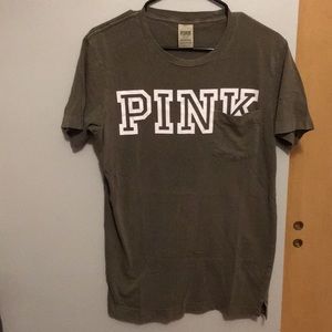 Victoria secret PINK oversized olive tee shirt. Xs